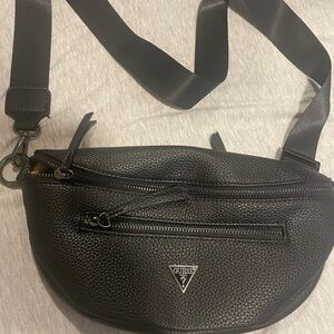 Guess Black Crossbody Bag with Textured Finish